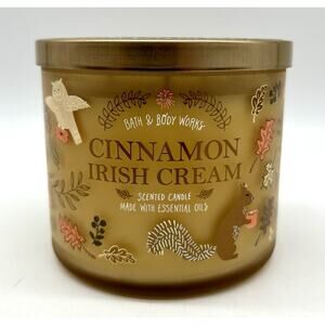 New Bath & Body Works Cinnamon Irish Cream 3-Wick Scented Candle Essential Oils